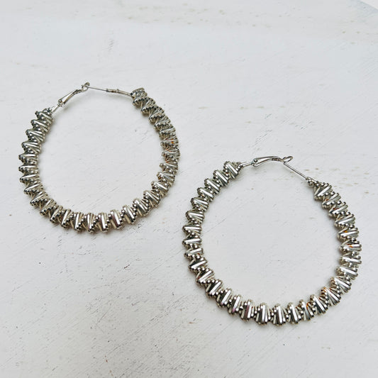 Vintage Y2K XL Hoops große Creolen silber