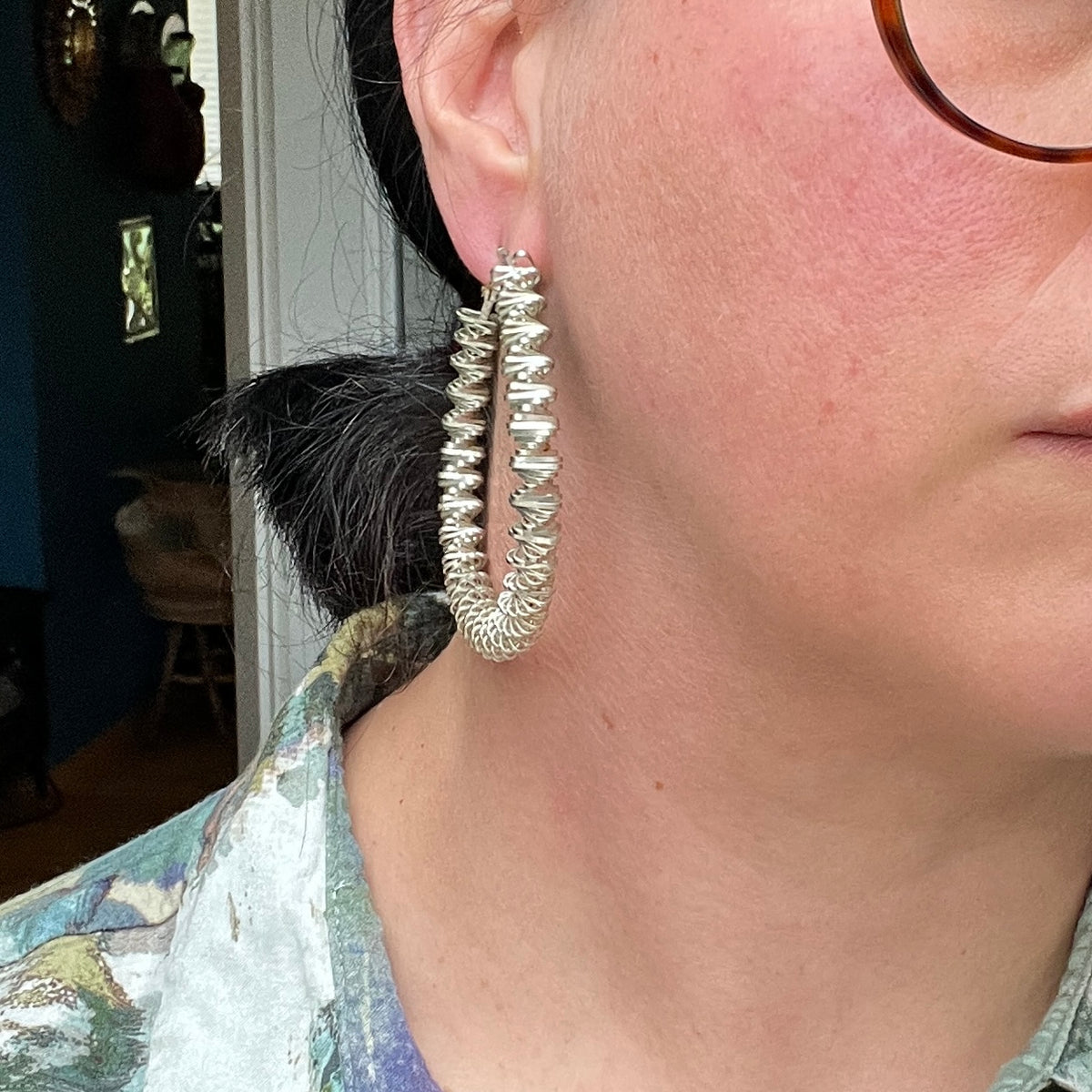 Vintage Y2K XL Hoops große Creolen silber