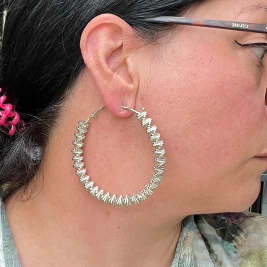 Vintage Y2K XL Hoops große Creolen silber