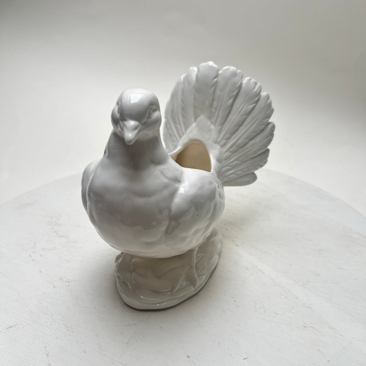 Vintage Übertopf Weiße Taube für Hochzeit Pflanzschale Keramik Hochzeitsdeko Tischdeko Romantisch Biedermeier