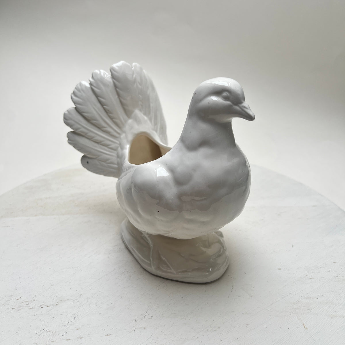 Vintage Übertopf Weiße Taube für Hochzeit Pflanzschale Keramik Hochzeitsdeko Tischdeko Romantisch Biedermeier