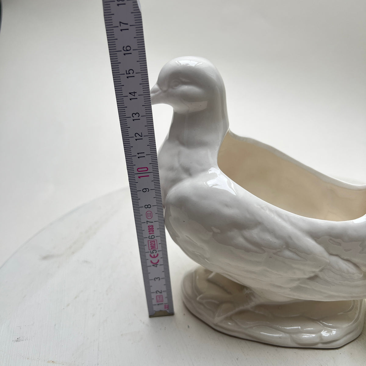 Vintage Übertopf Weiße Taube für Hochzeit Pflanzschale Keramik Hochzeitsdeko Tischdeko Romantisch Biedermeier