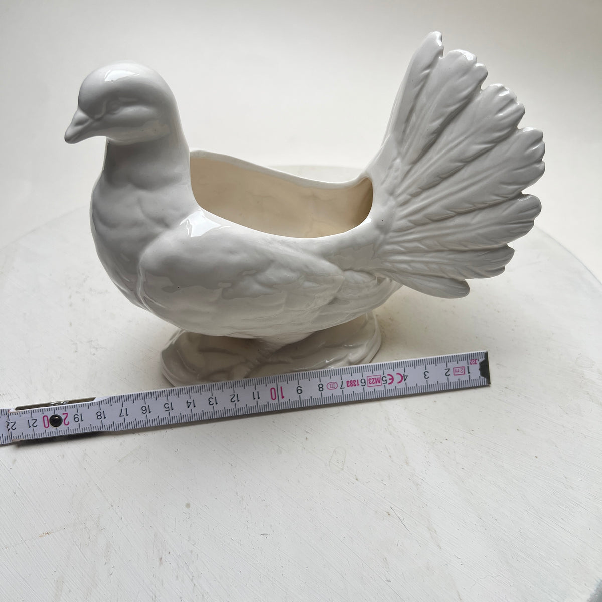 Vintage Übertopf Weiße Taube für Hochzeit Pflanzschale Keramik Hochzeitsdeko Tischdeko Romantisch Biedermeier