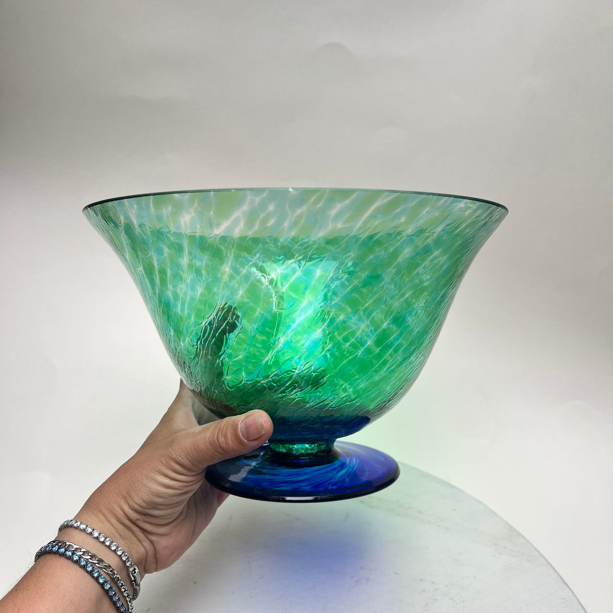 Vintage Y2K Ritzenhoff & Breker Glasschale Grün Blau Flirt Salatschale