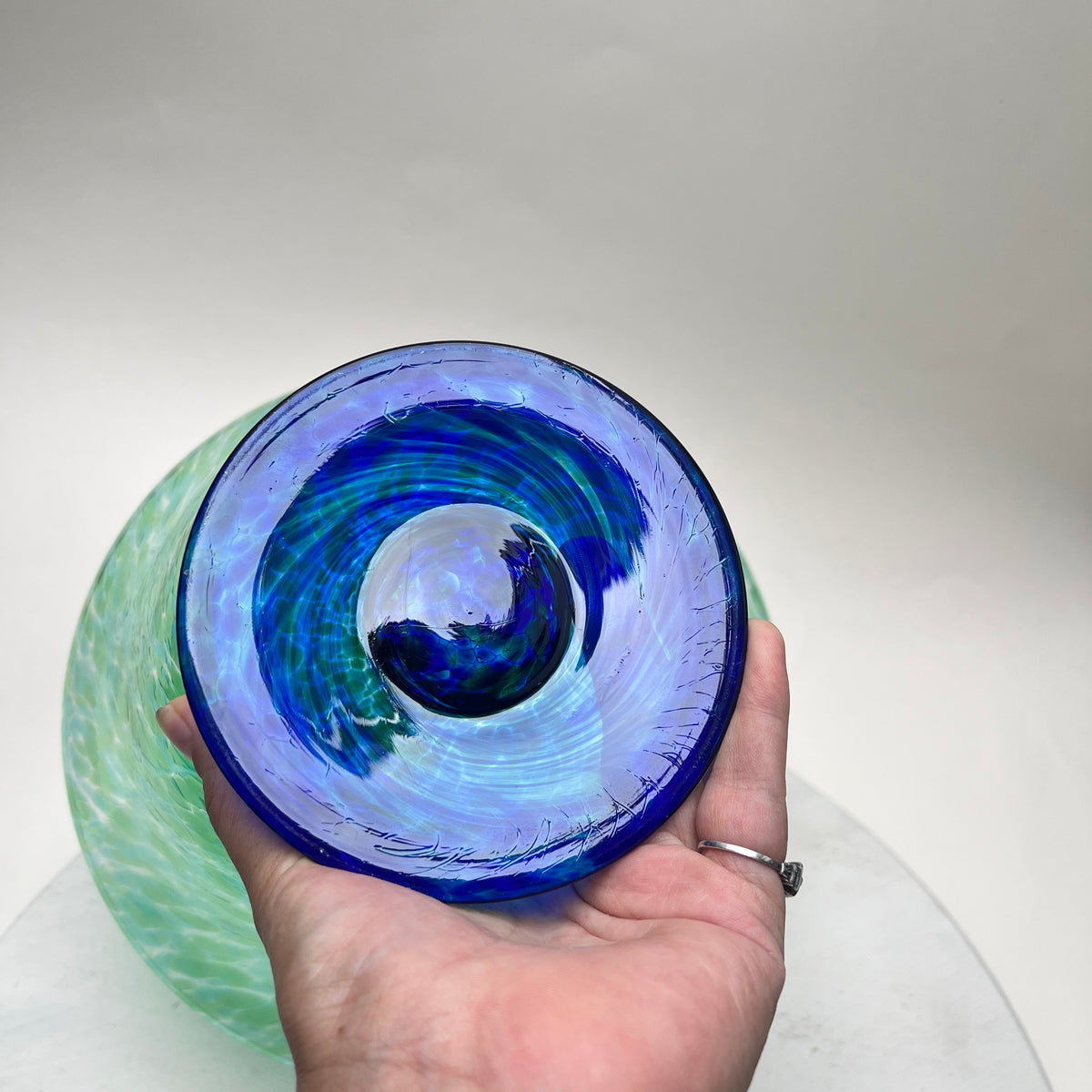Vintage Y2K Ritzenhoff & Breker Glasschale Grün Blau Flirt Salatschale