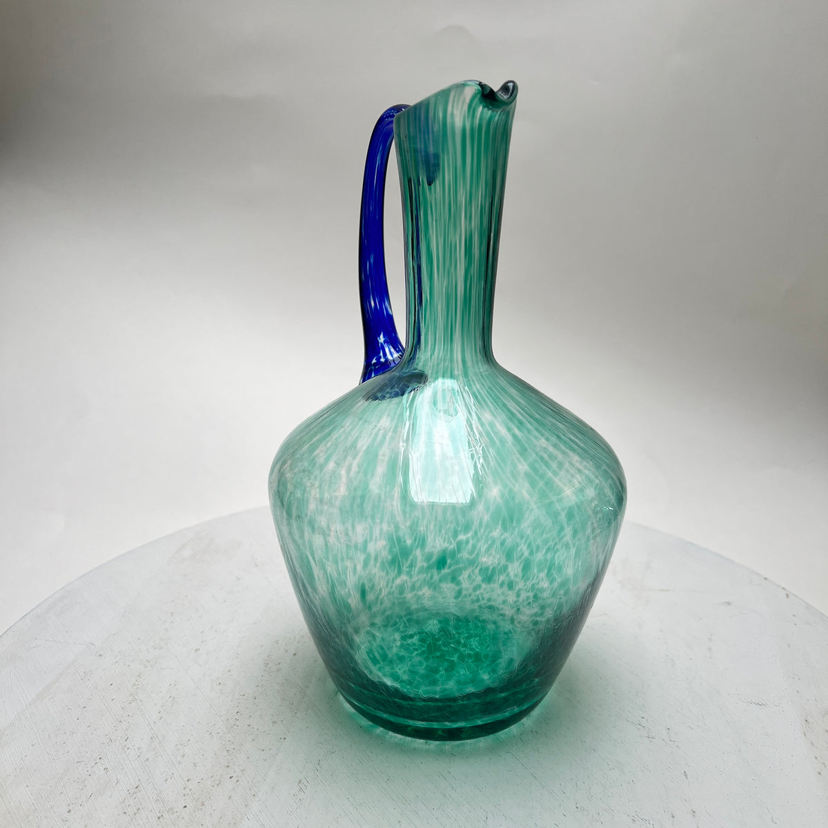 Vintage Y2K Millenium Flirt Karaffe von Ritzenhoff & Breker grün blau Glasvase