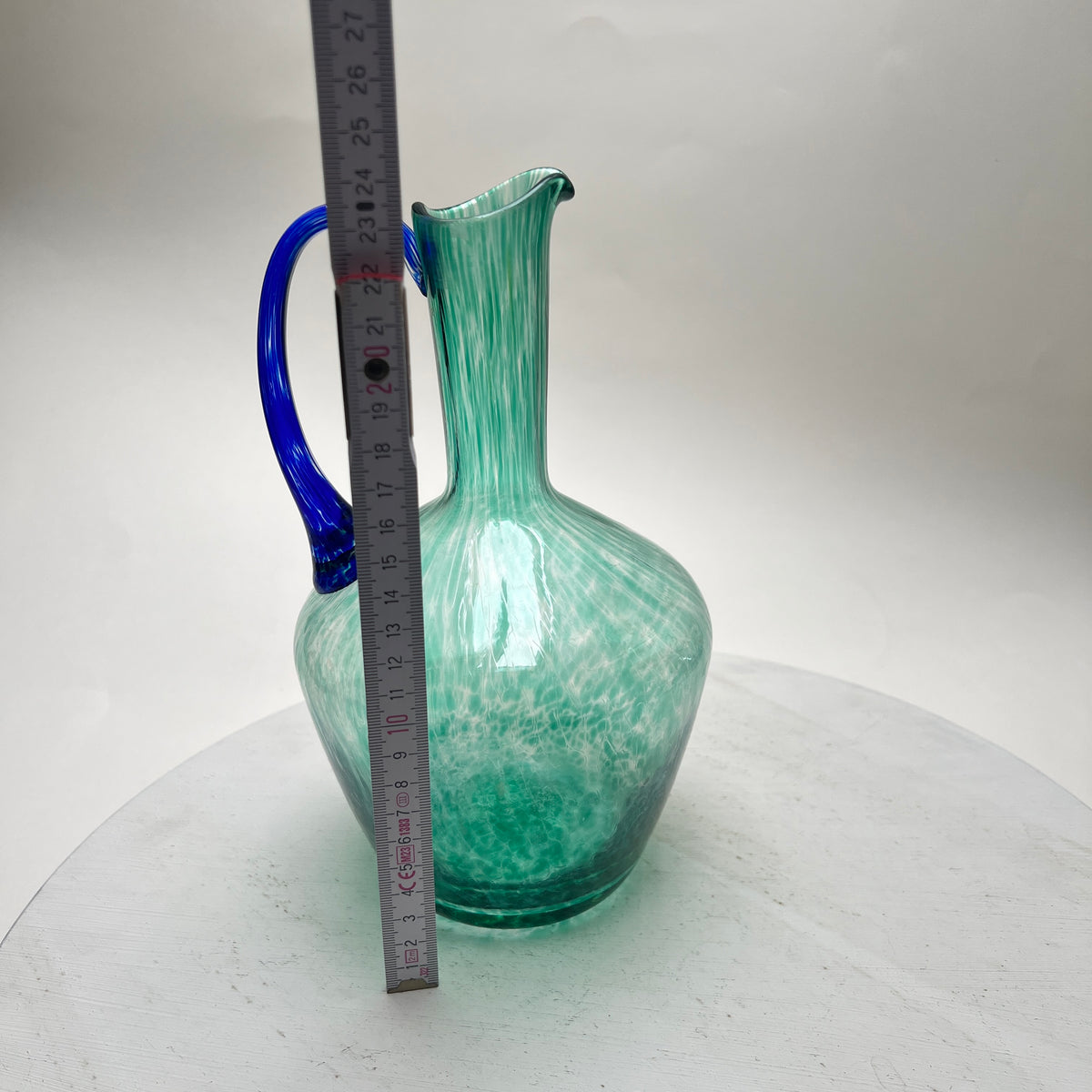 Vintage Y2K Millenium Flirt Karaffe von Ritzenhoff & Breker grün blau Glasvase