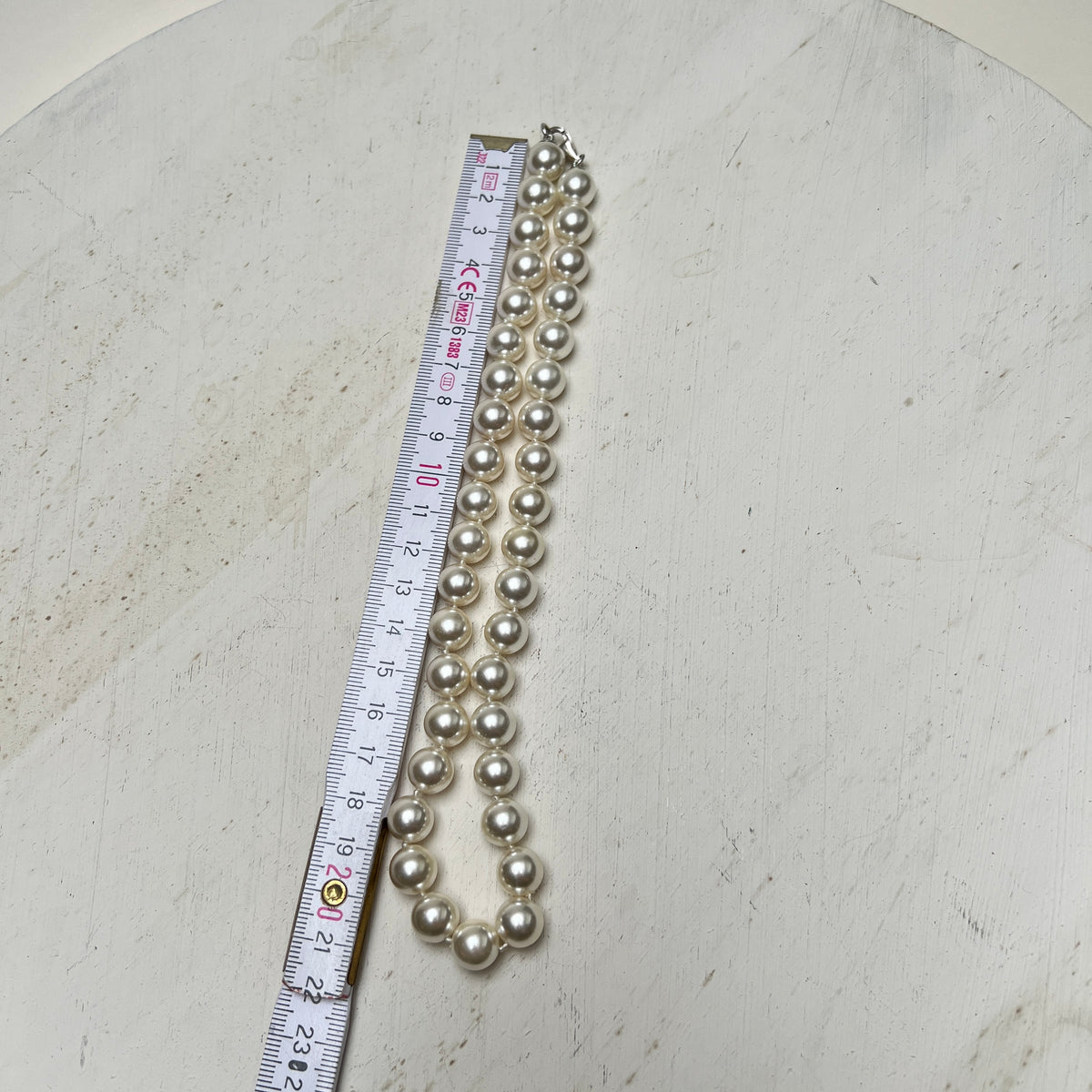 Vintage Mallorca Perlenkette Choker Sterling 925er Silber Chunky Collier weiß