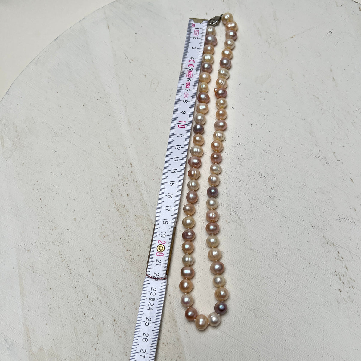 Vintage Multicolour Süßwasserperlen Collier Barockperlen Kette B2