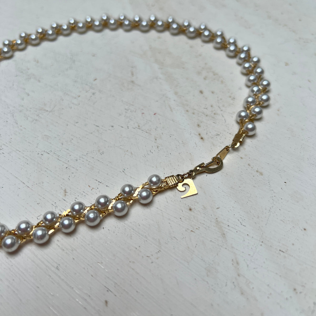Vintage Pierre Cardin Double Strand kurze Halskette Perlenkette gold Schmuck