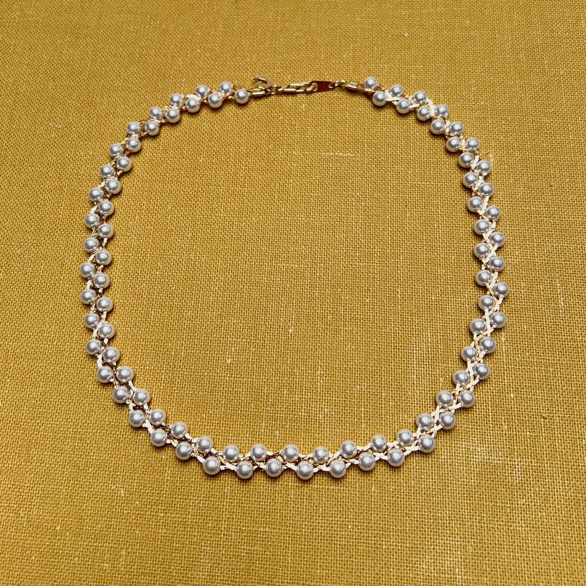 Vintage Pierre Cardin Double Strand kurze Halskette Perlenkette gold Schmuck