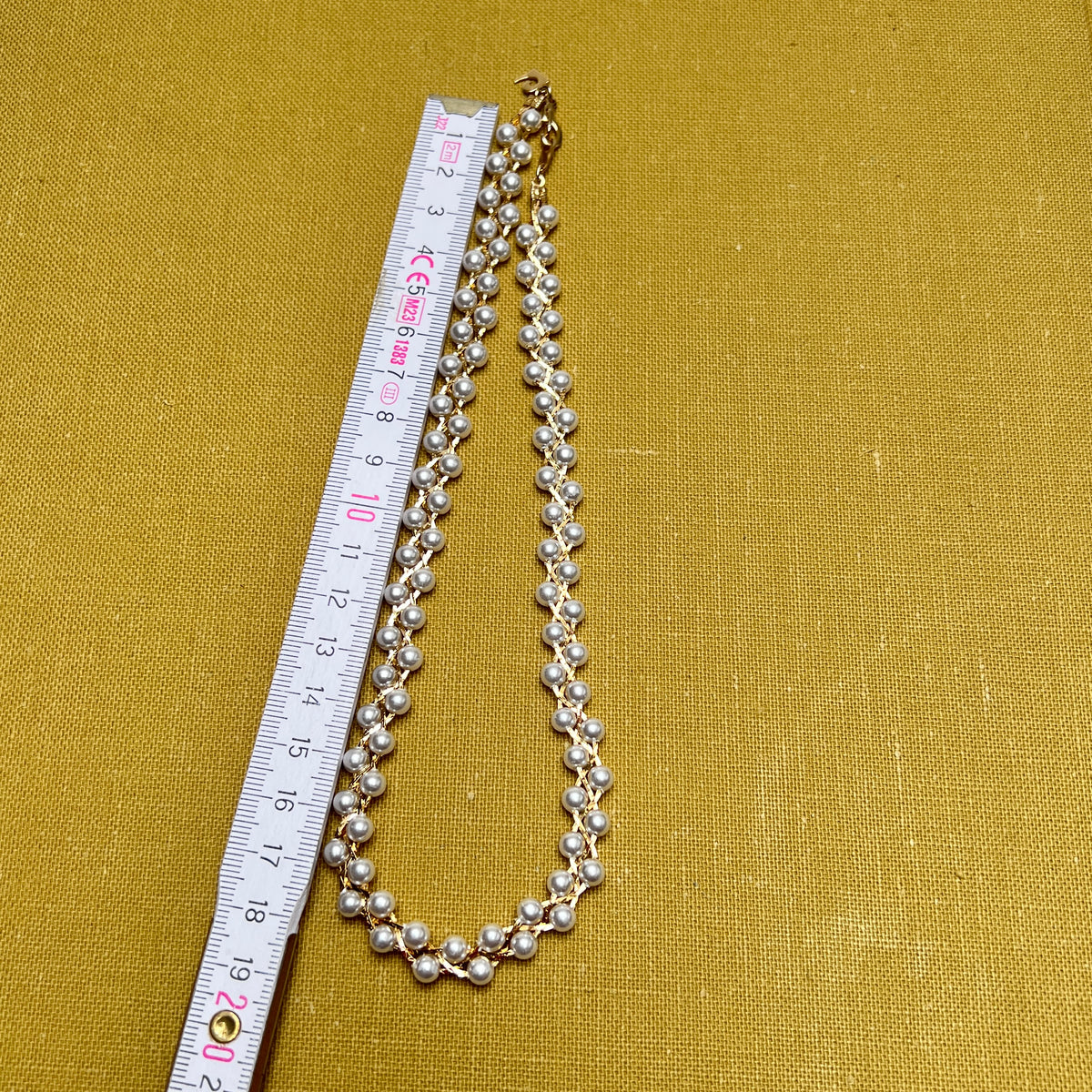 Vintage Pierre Cardin Double Strand kurze Halskette Perlenkette gold Schmuck