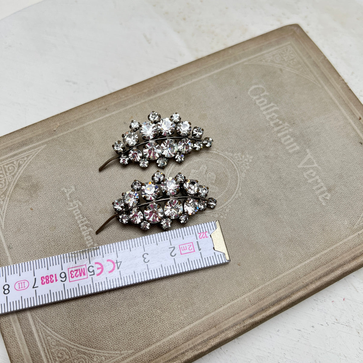 Set Vintage Strassstein Broschen Paar Kristall 50er Jahre Schmuck Glitzer