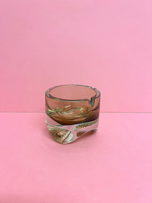 Vintage Glas Aschenbecher Murano Rauchglas massiv Mid Century