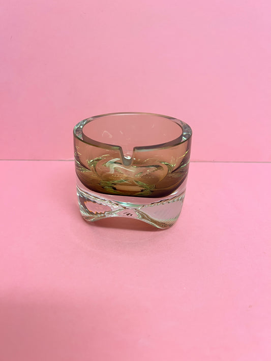 Vintage Glas Aschenbecher Murano Rauchglas massiv Mid Century