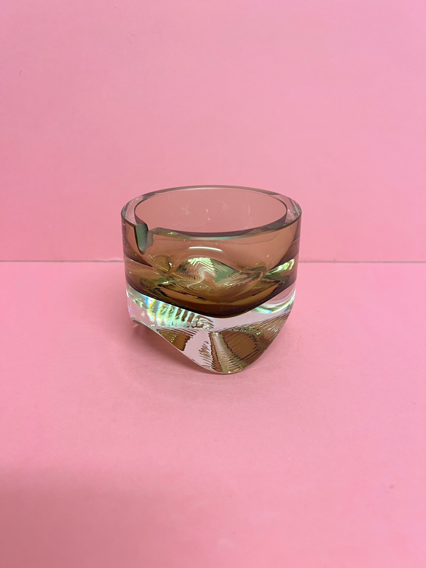 Vintage Glas Aschenbecher Murano Rauchglas massiv Mid Century