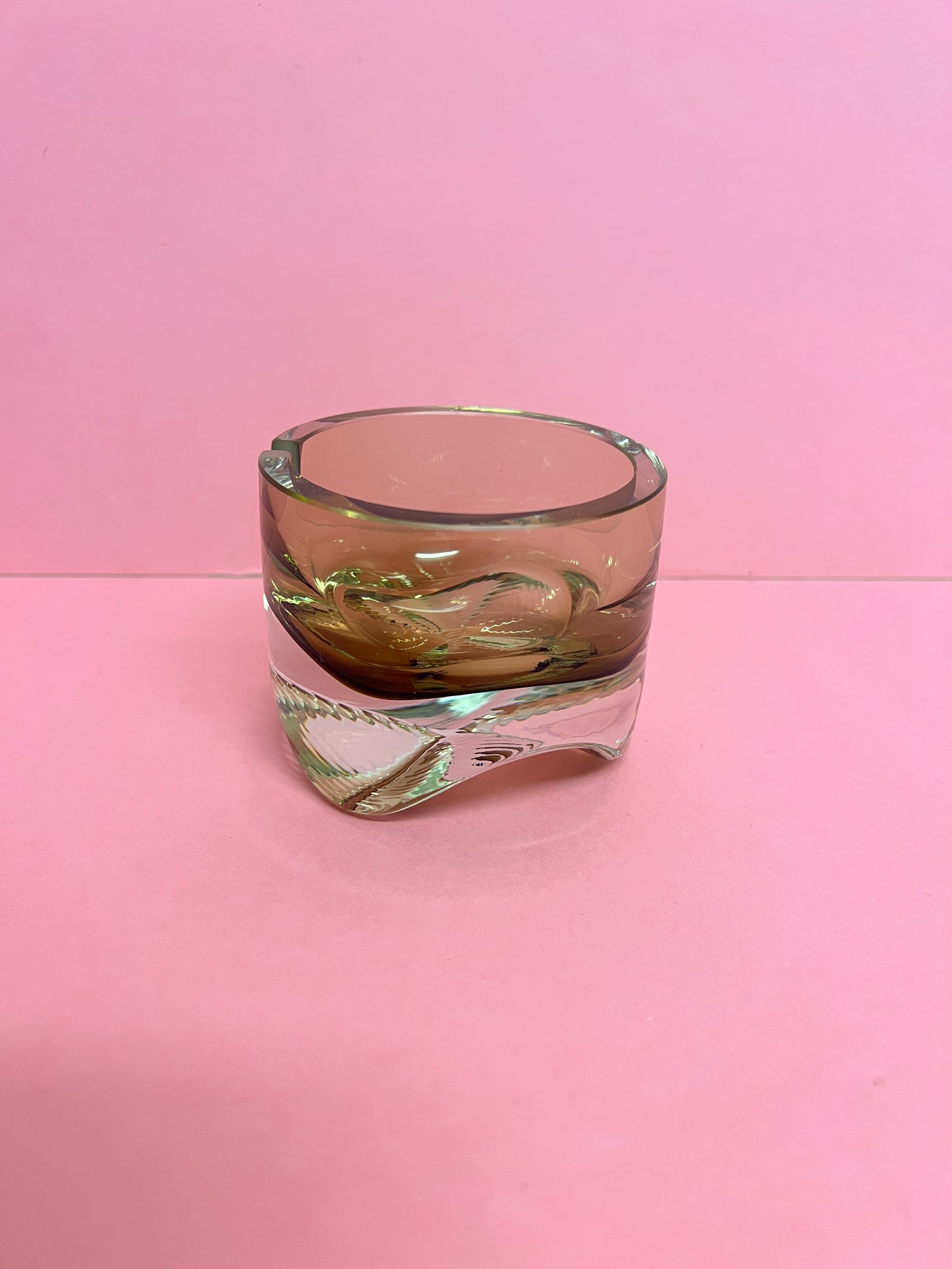 Vintage Glas Aschenbecher Murano Rauchglas massiv Mid Century