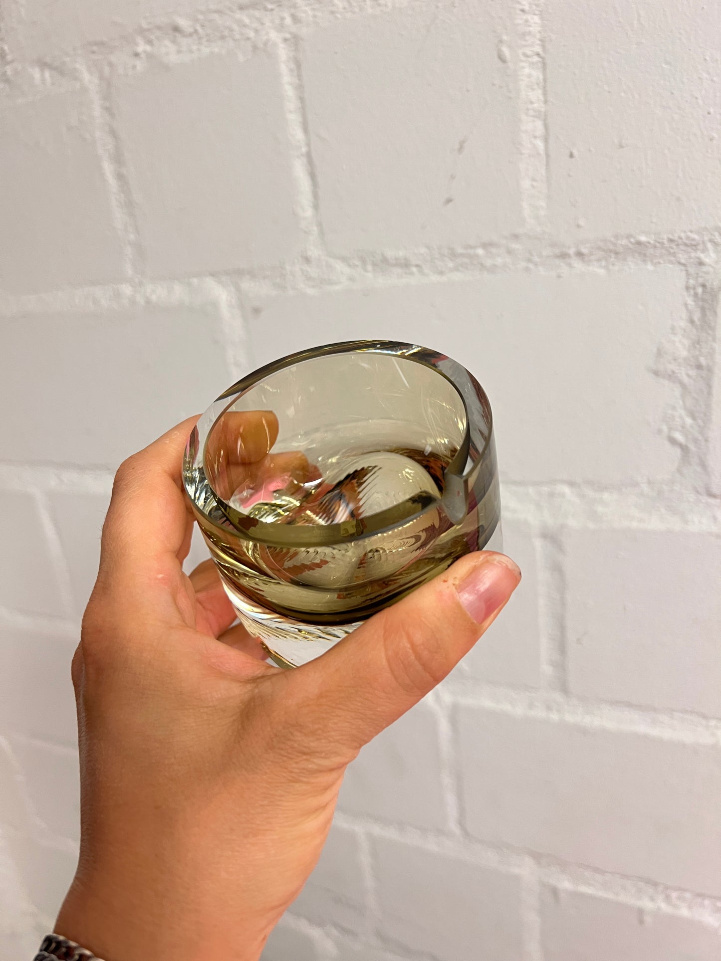 Vintage Glas Aschenbecher Murano Rauchglas massiv Mid Century