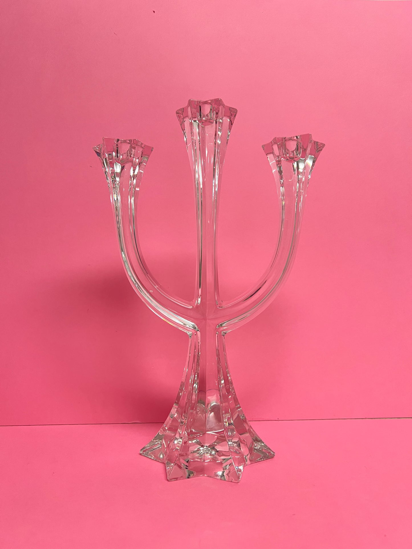Vintage Villeroy & Boch Bleikristall Kerzenständer 3-armig Lucca Mid Century Glas Kandelaber