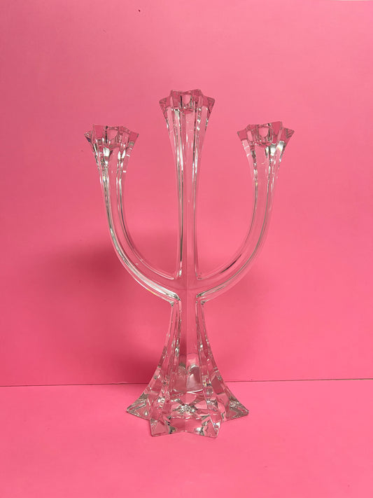 Vintage Villeroy & Boch Bleikristall Kerzenständer 3-armig Lucca Mid Century Glas Kandelaber