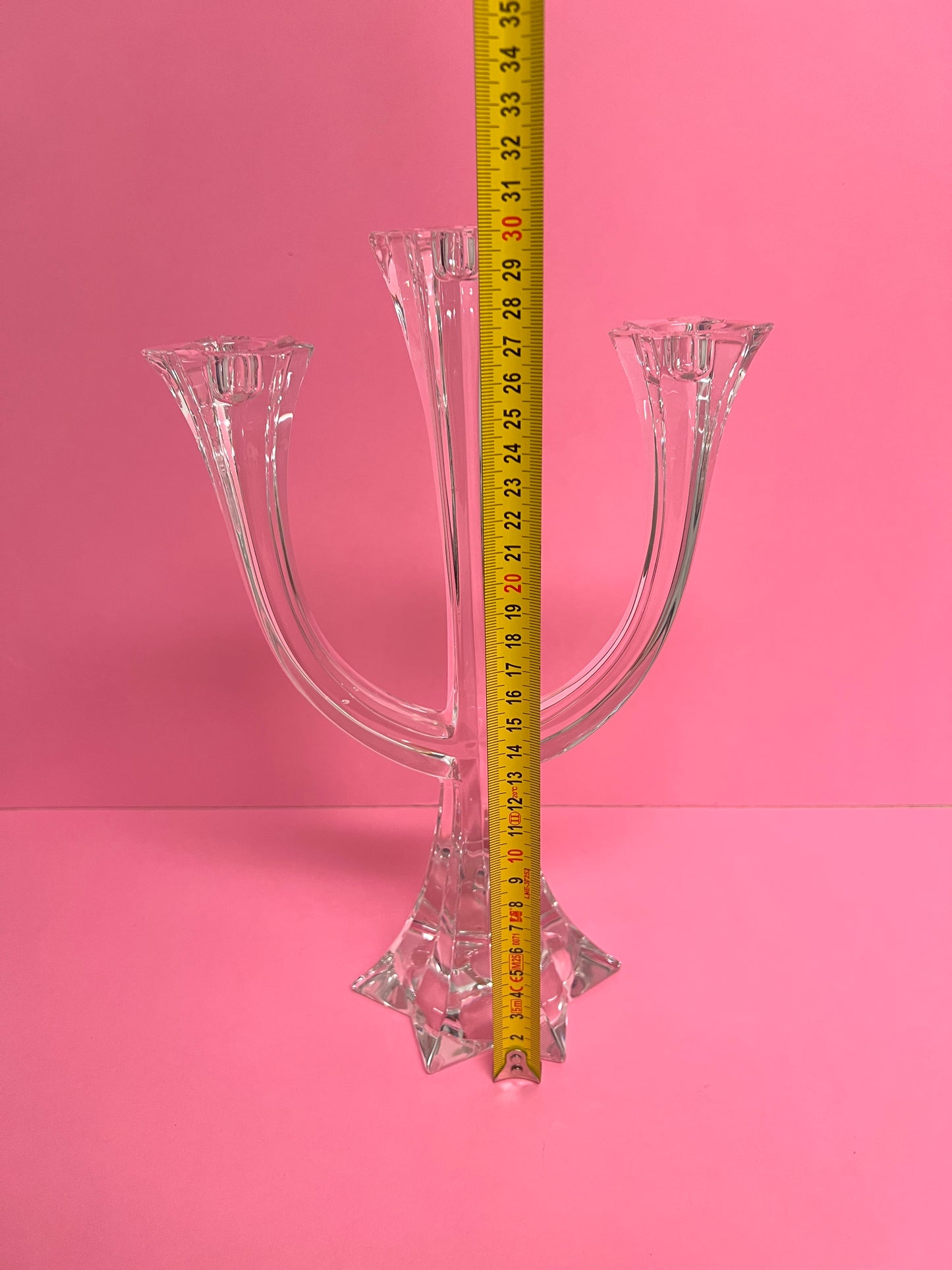 Vintage Villeroy & Boch Bleikristall Kerzenständer 3-armig Lucca Mid Century Glas Kandelaber