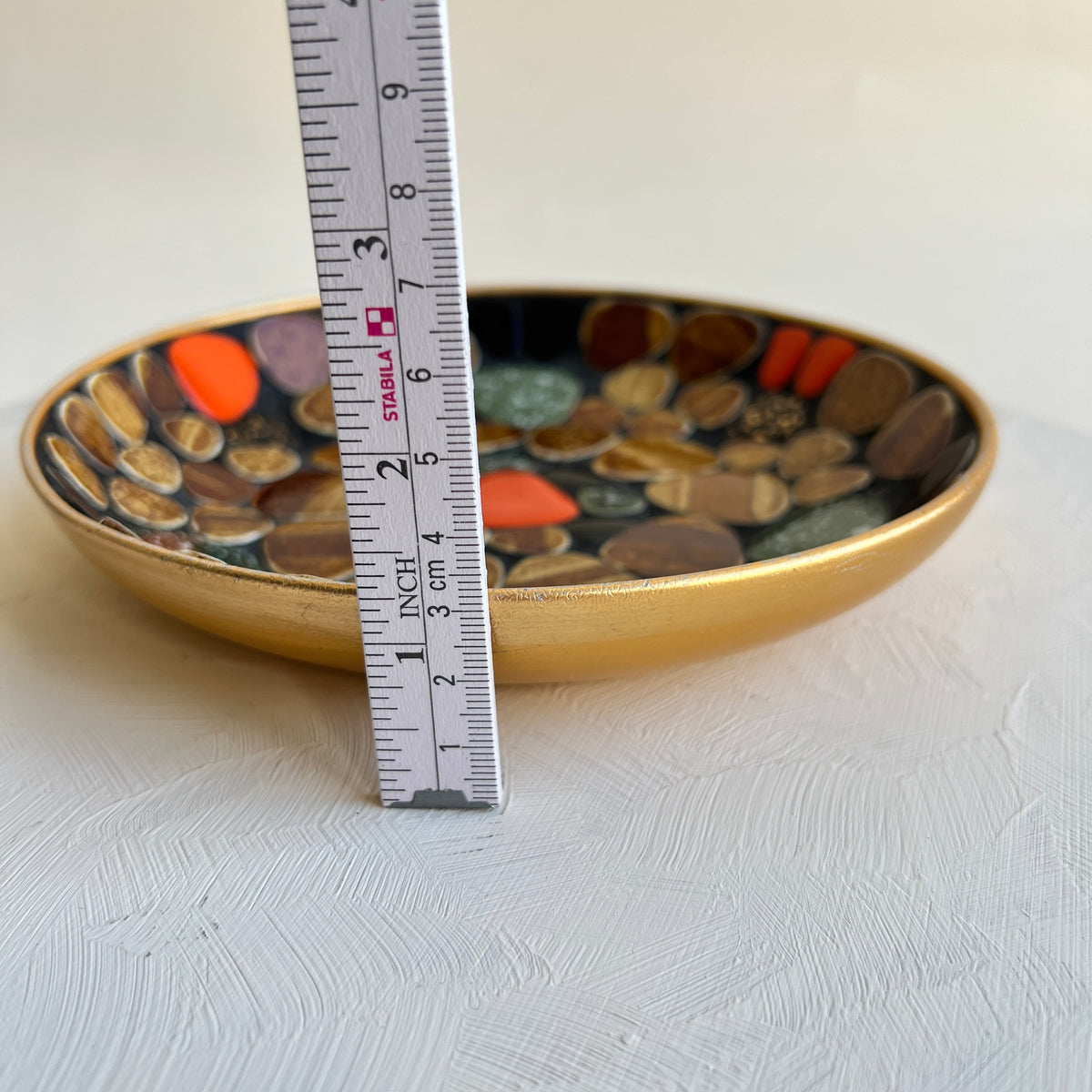 Vintage 70er Dekoschale Mid Century Pebbles-Art Mosaik Snack Schale