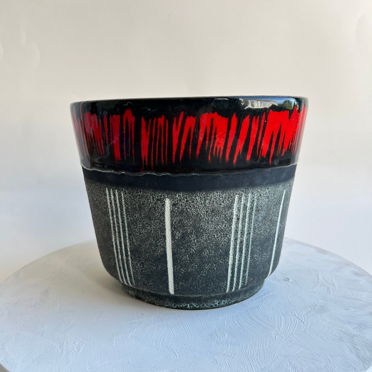 Vintage WPG Fat Lava Pflanztopf Übertopf Blumenkübel Westdeutschland Keramik Mid Century 60er 70er