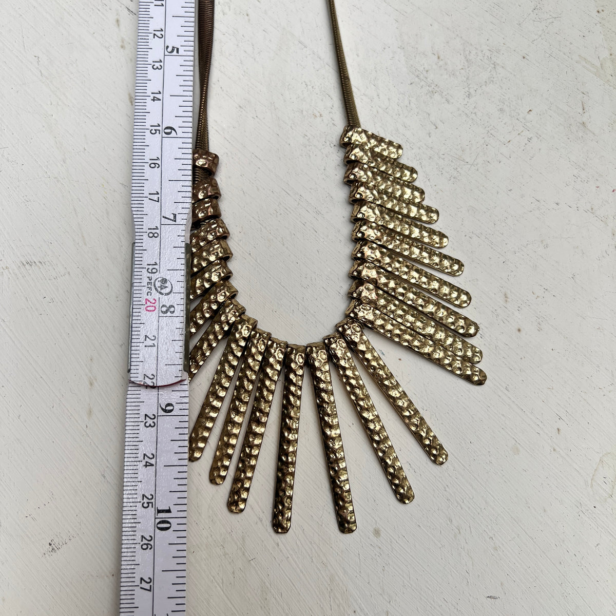 Vintage Hammerschlag Strahlen Halskette 70er Bib Necklace Sunburst Brutalist
