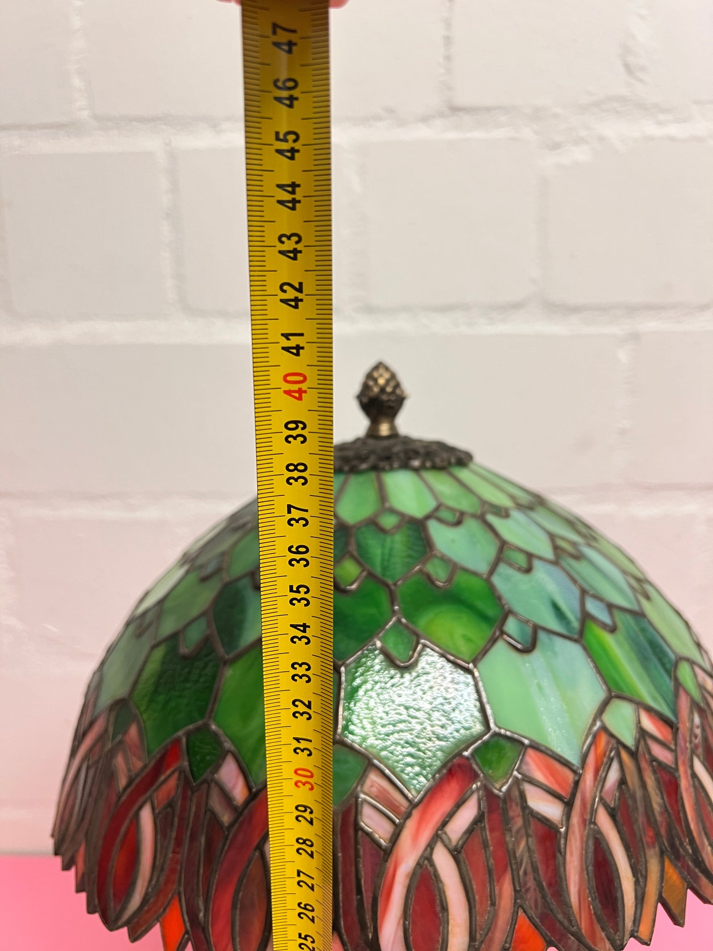 Grüne Blätter Tiffany Stil Jugenstil Art Deco Tischlampe Schreibtisch Wohnzimmer Lampe Buntglas