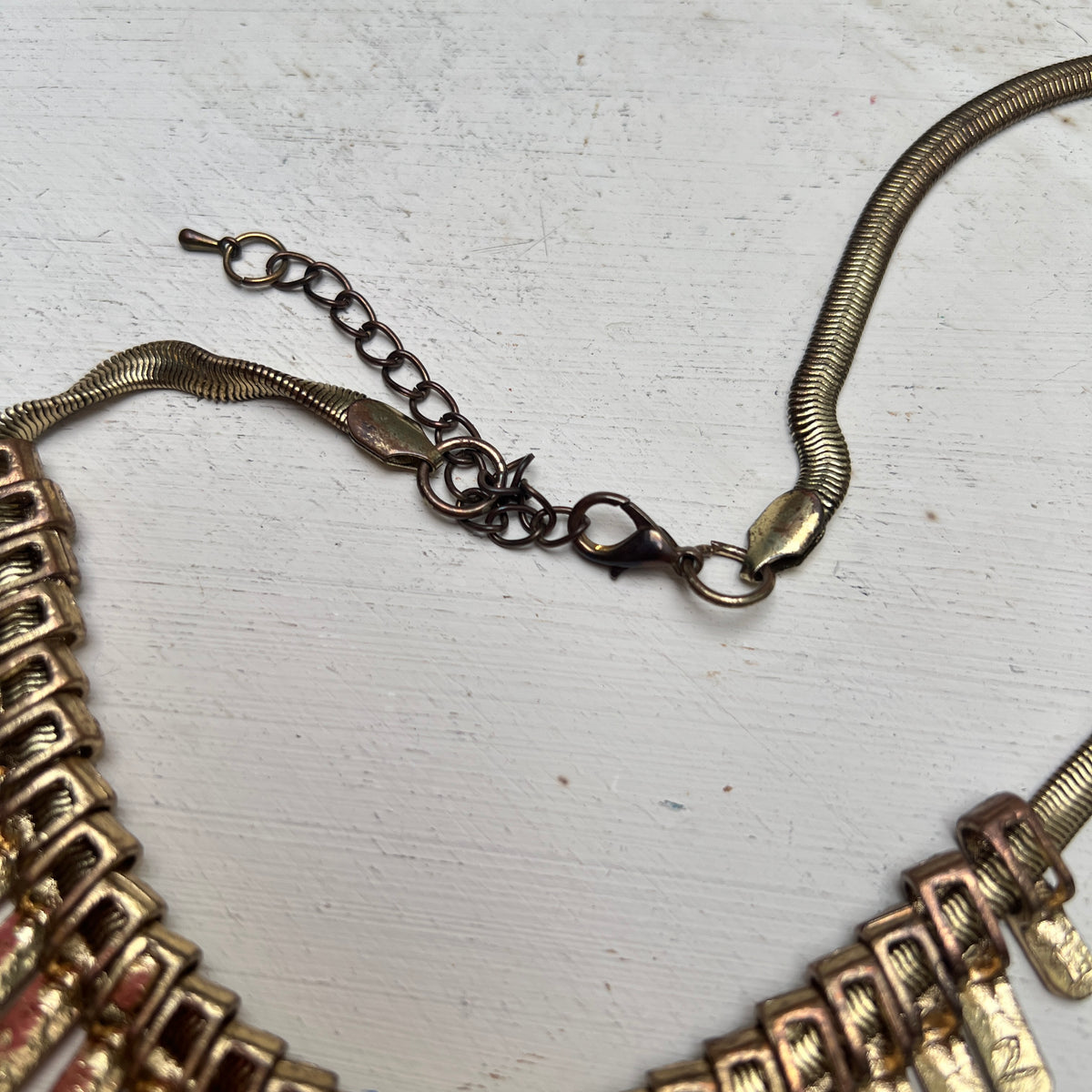 Vintage Hammerschlag Strahlen Halskette 70er Bib Necklace Sunburst Brutalist