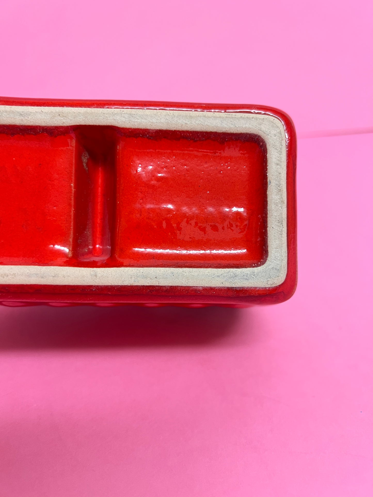 Vintage Keramik Vase Bay Keramik 517-10 Rot Lava Fat Lava Blumenvase 1970er