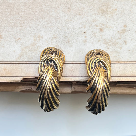 Vintage 80s Statement Ohrclipse gold antik Look Hollywood Stil