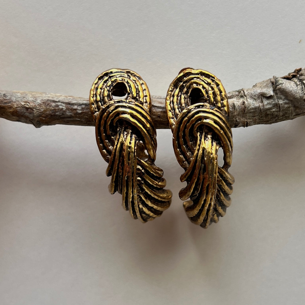 Vintage 80s Statement Ohrclipse gold antik Look Hollywood Stil