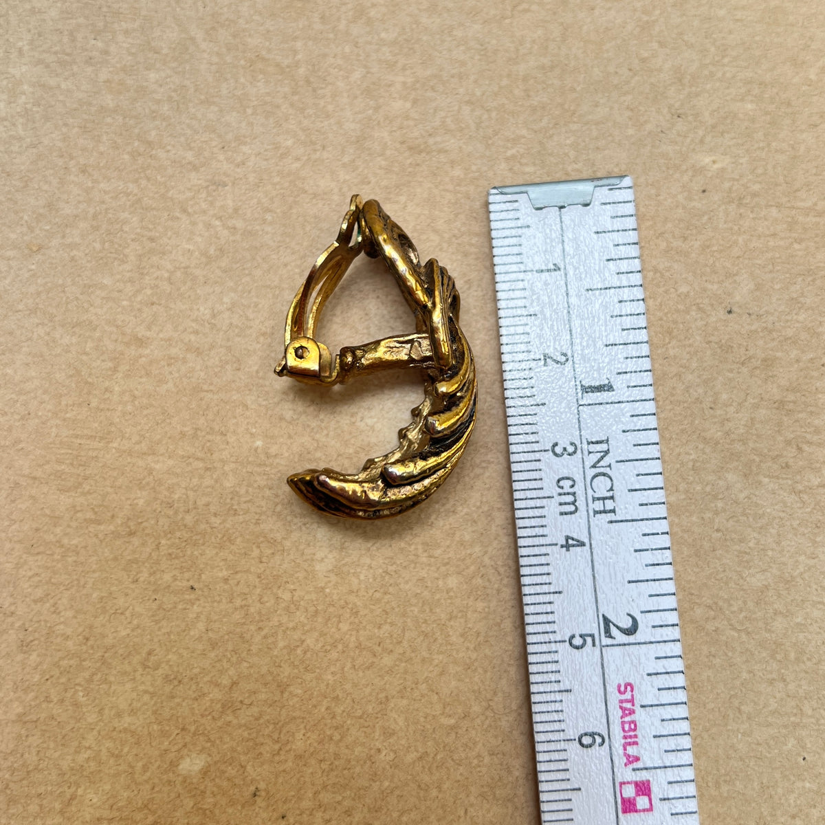 Vintage 80s Statement Ohrclipse gold antik Look Hollywood Stil