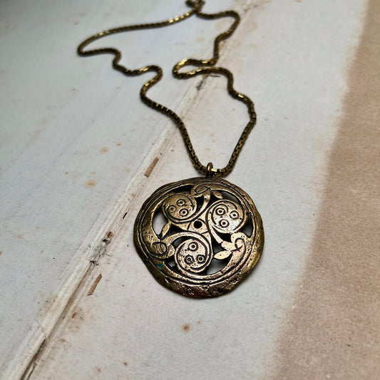 Andreas Lautz Bronze Wikinger Anhänger Norwegen Ringerike Urnes an FBM AMERIK. Kette (Gold-Doublé)