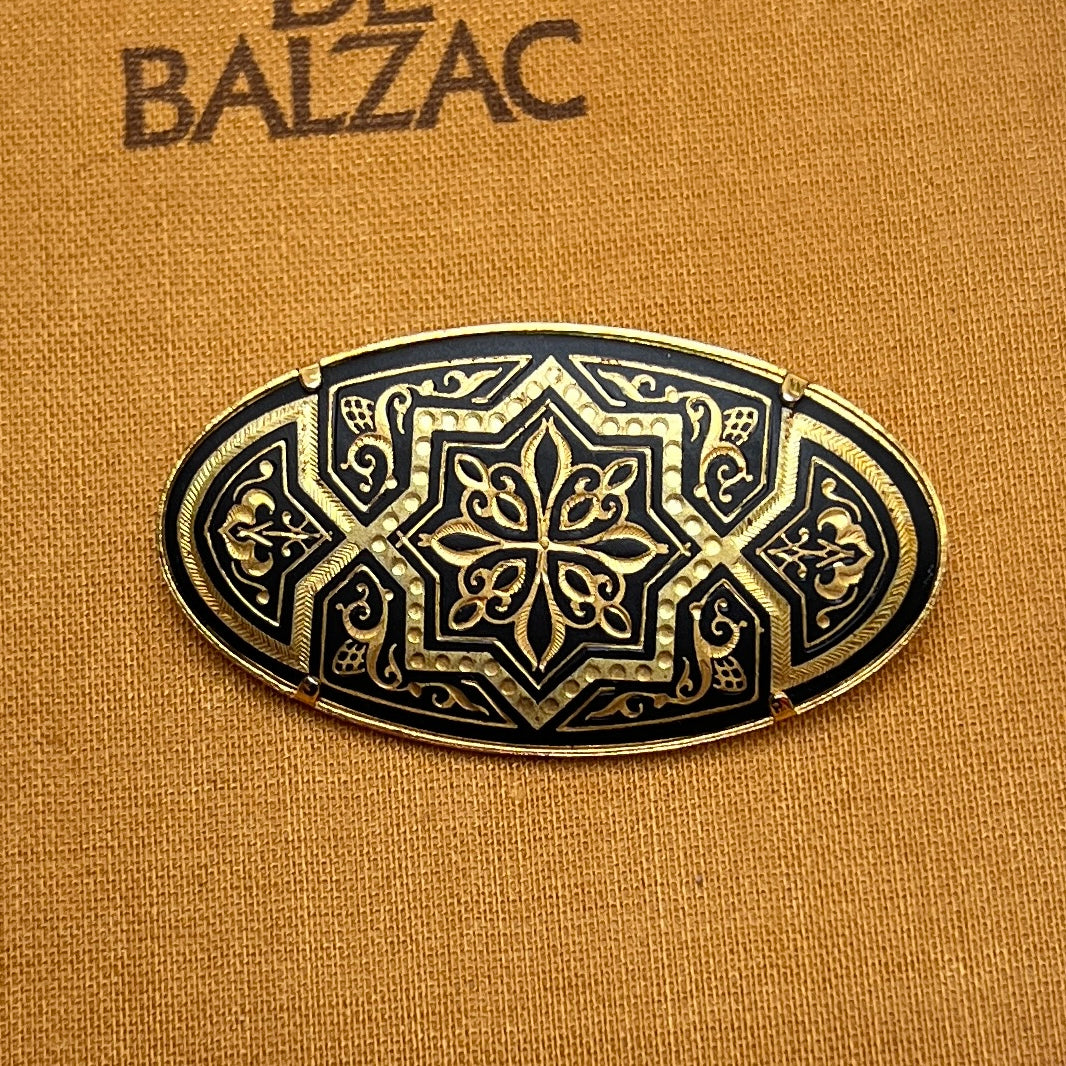 Vintage Toledo Brosche oval Damaszener Schmuck Arabesk