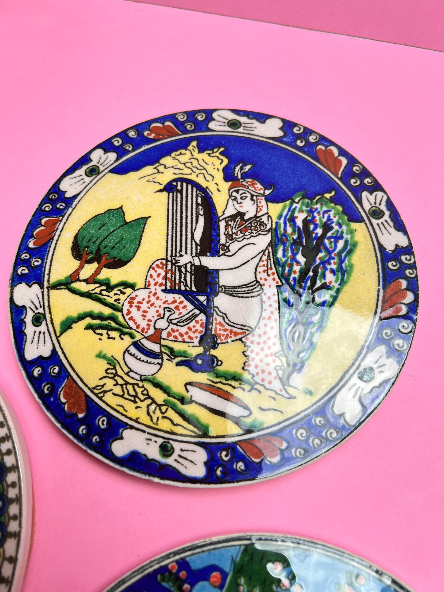 Vintage Keramik Untersetzer Wandteller Set 3 Stück – Orientalische Motive – Osmanische Souvenir Deko – Persische Miniaturen