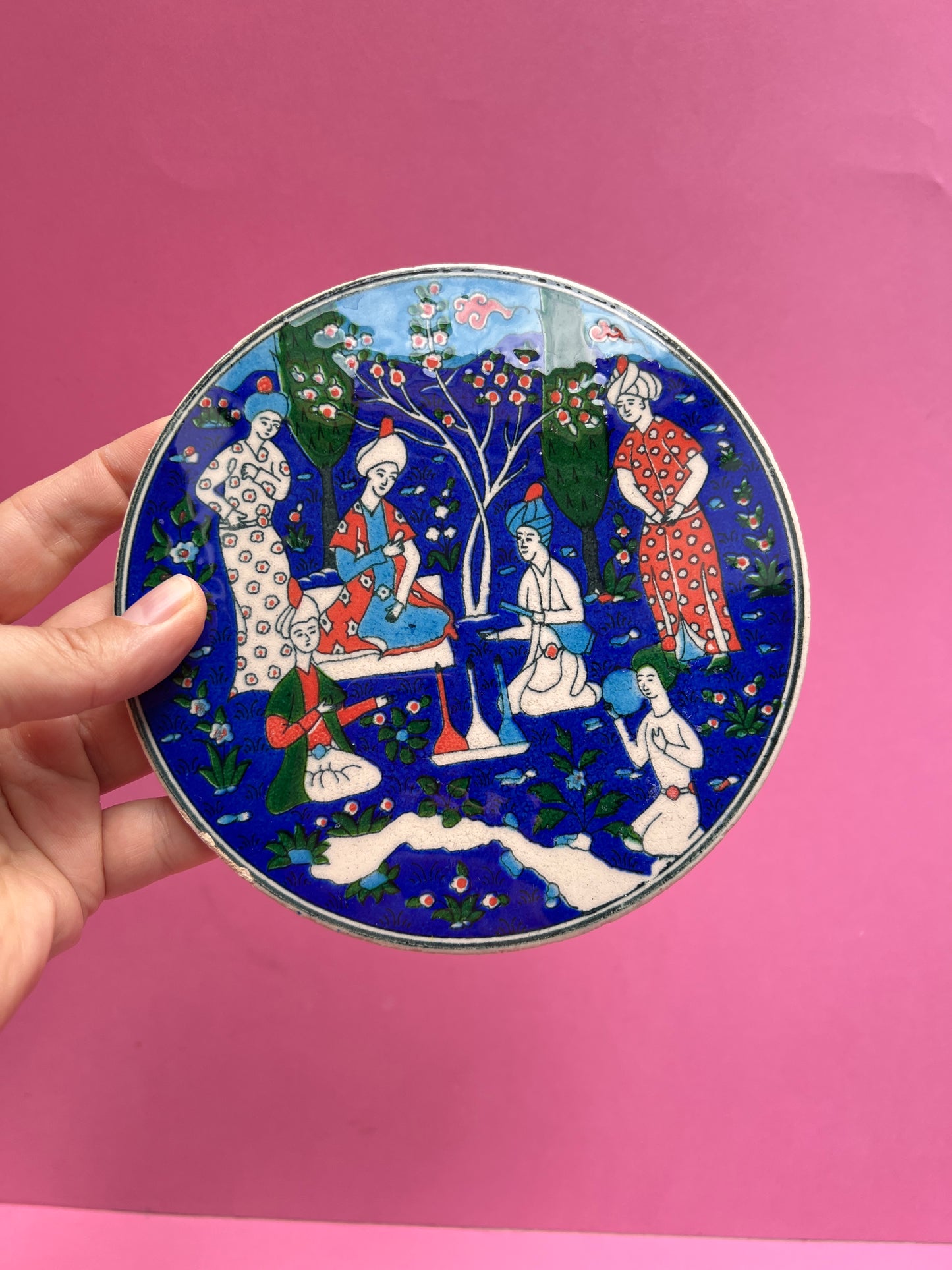 Vintage Keramik Untersetzer Wandteller Set 3 Stück – Orientalische Motive – Osmanische Souvenir Deko – Persische Miniaturen