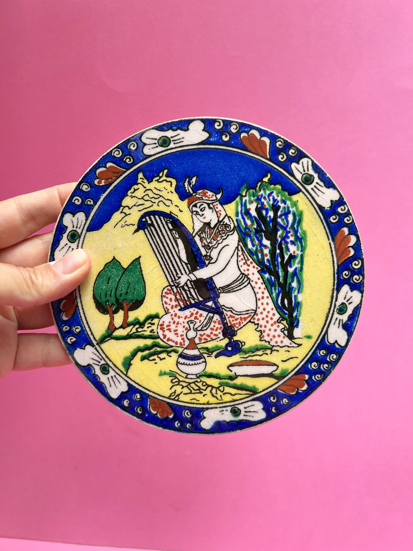 Vintage Keramik Untersetzer Wandteller Set 3 Stück – Orientalische Motive – Osmanische Souvenir Deko – Persische Miniaturen