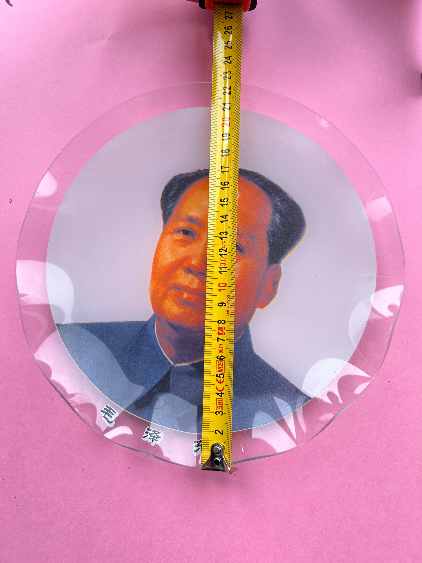 Vintage chinesische Revolution Dekoteller Sammelteller Glas Mao Zedong - kurioser Kitsch
