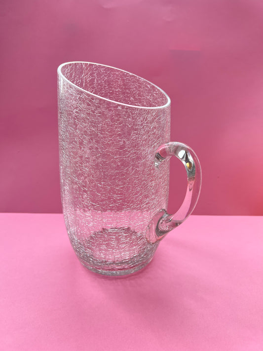 Vintage Craquelé Glaskrug Crackle Glass Pitcher Eiskristall Glaskanne