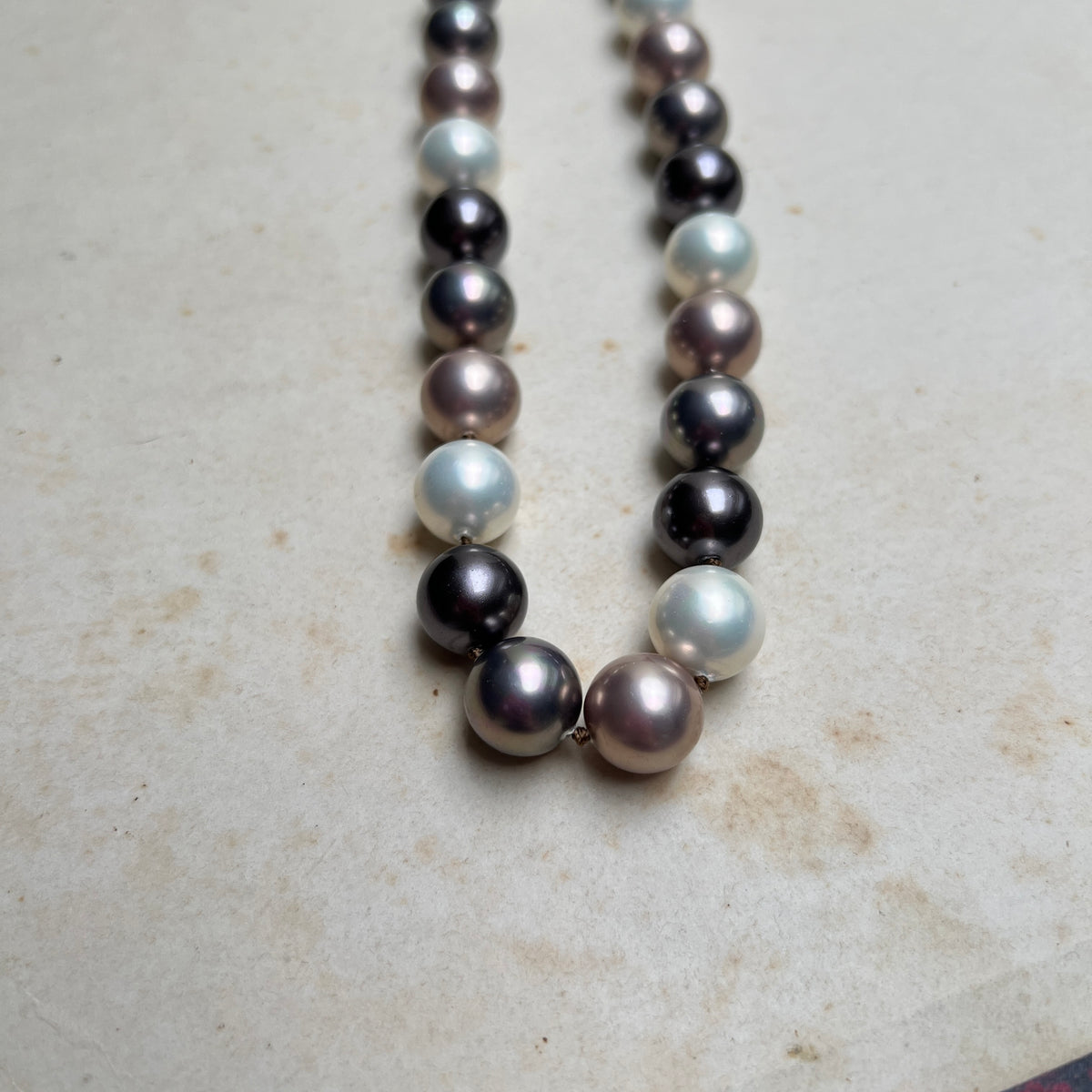 Vintage Mallorca Perlenkette Choker Bold Chunky Pearls 925er Silber Magnetverschluss