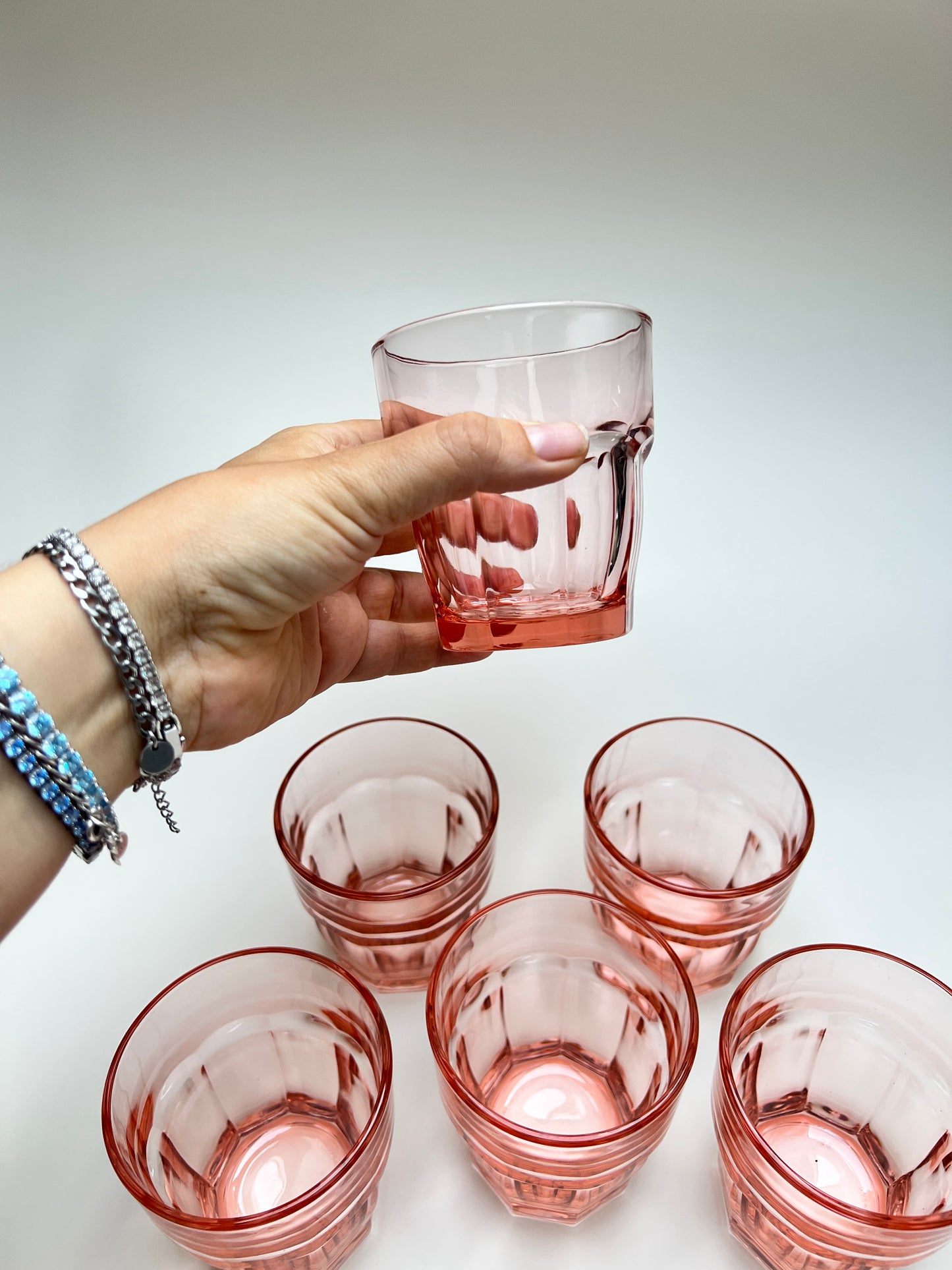 6 Bormioli Rocco Trinkgläser Rosa Saftgläser Tumbler Gläser Set