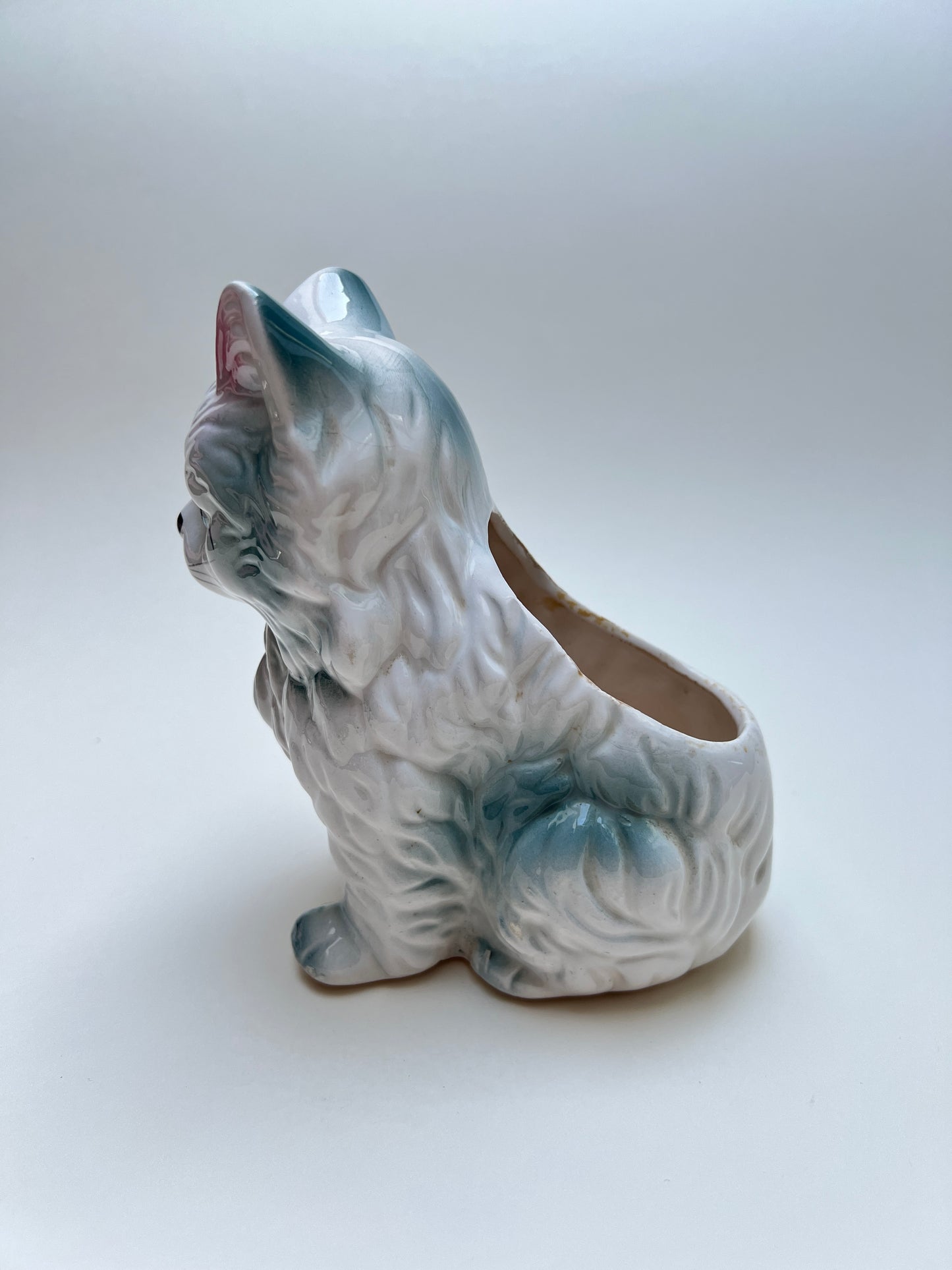 Vintage Keramik süße Katze Übertopf Katzen Blumentopf Pflanzgefäß