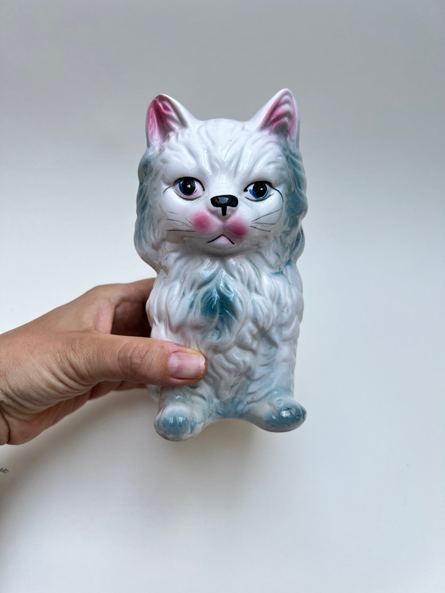 Vintage Keramik süße Katze Übertopf Katzen Blumentopf Pflanzgefäß