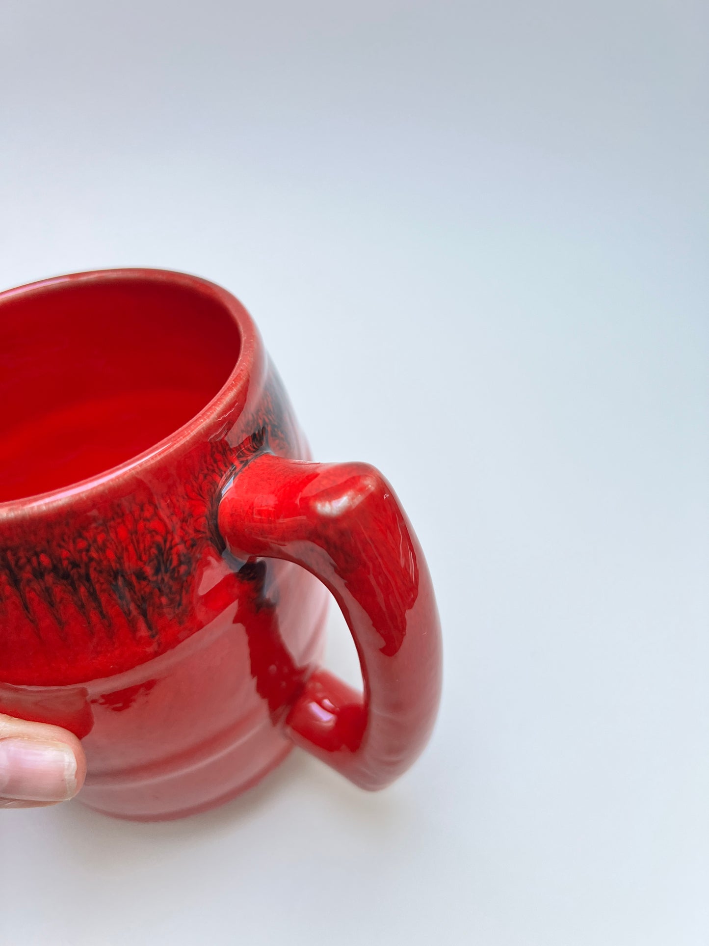 2 Kaffeebecher Zeller Keramik Mid Century Fat Lava Optik Tassen Mugs