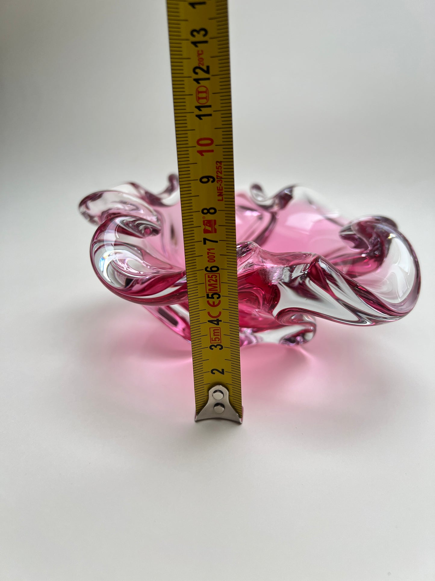 Murano Stil Sommerso Hospodka pink rosa böhmische Glasschale Mid Century