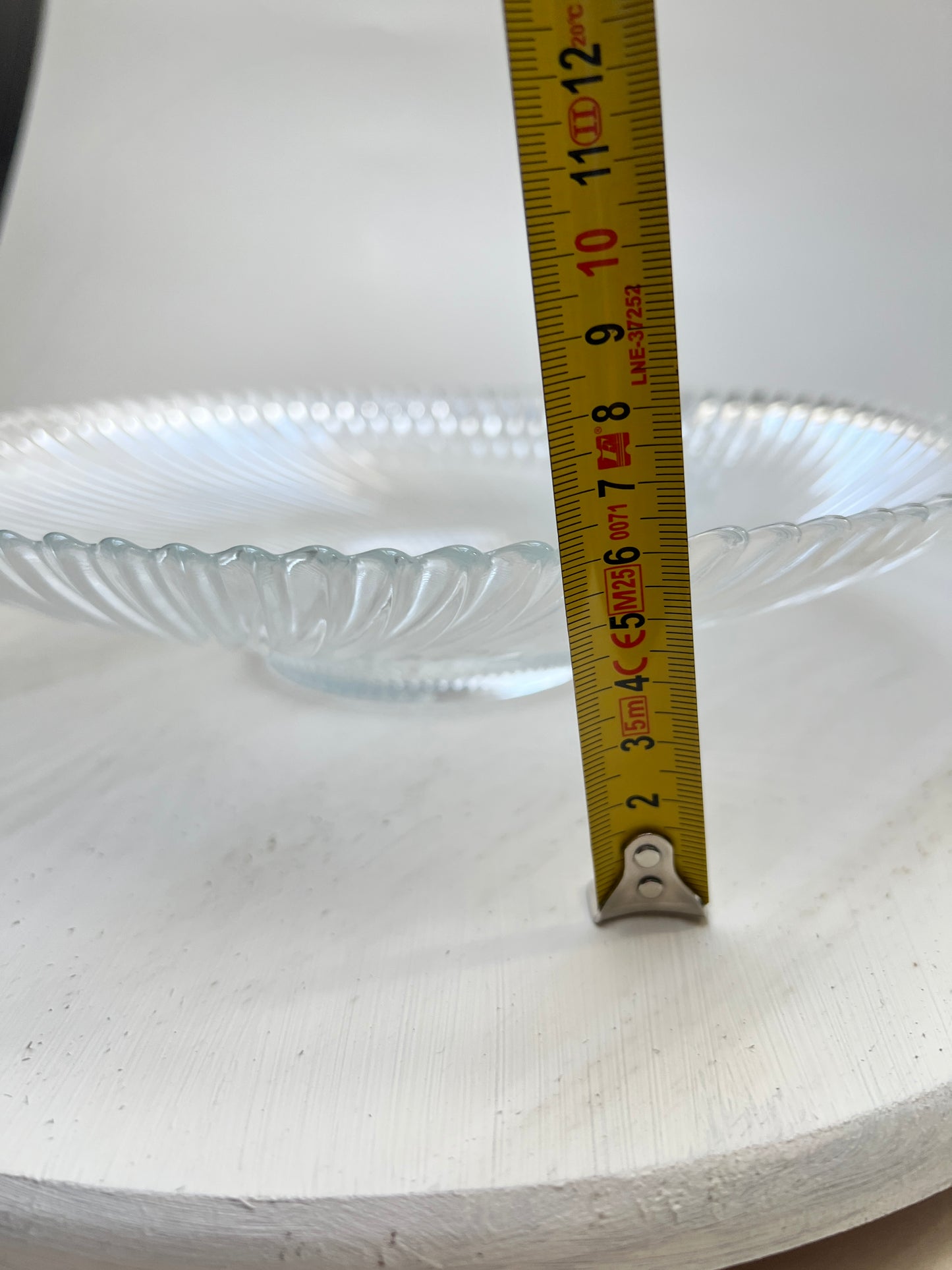 Große Vintage Obstschale Glasschale Swirl Rillen Pressglas