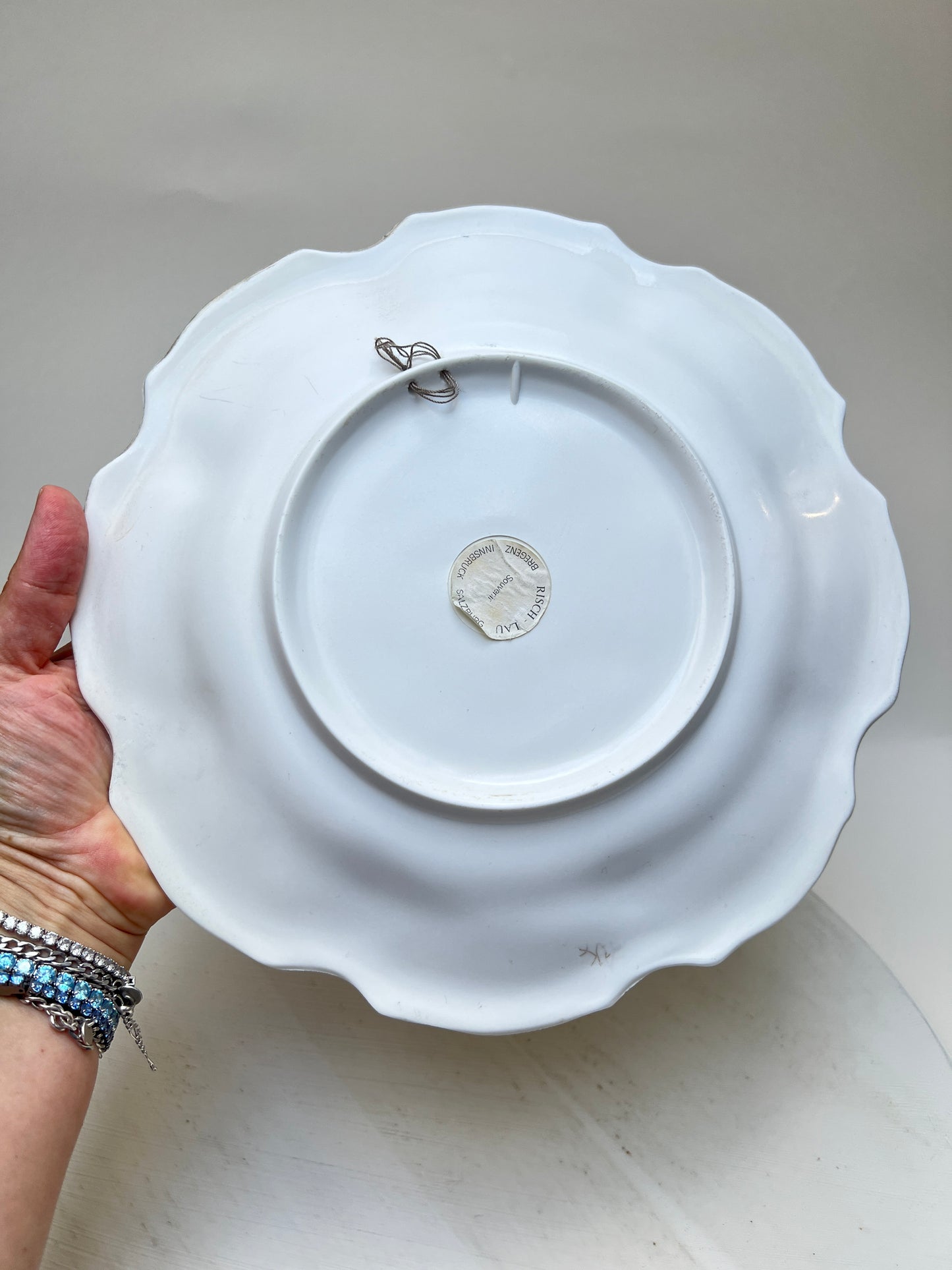 Vintage Melamin Wandteller mit Rosenmotiv & Delft Blau | Österreich Souvenir Innsbruck Salzburg Bregenz | 60er Jahre