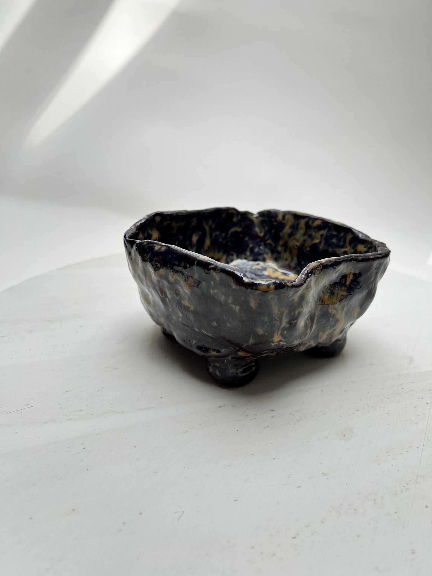 Vintage Studiokeramik Handgefertigte Keramikschale Wabi Sabi Brutalist Mid Century Deko